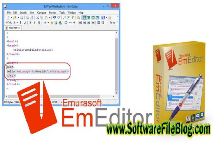 Emurasoft EmEditor Professional 22.1.2 Multilingual x 86 Free Download with Crack