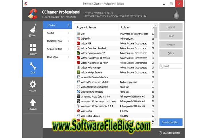 Software Features CCleaner Professional Business Pc Software