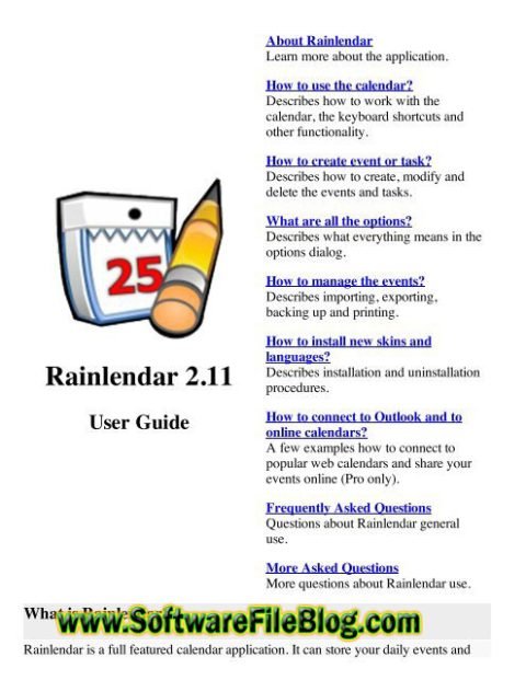 Rainlendar Lite 2.20.1 64 bit PC Software
