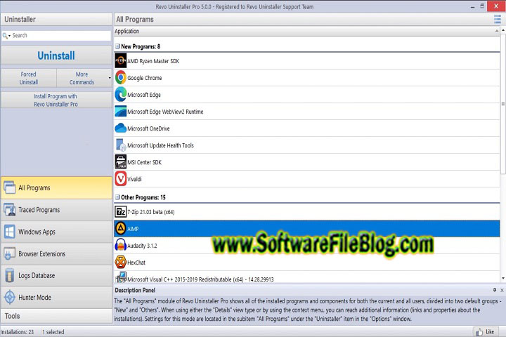 Revo Uninstaller Pro V 5.2.0.0 PC Software with patch