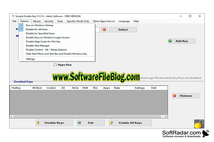 Simple Disable Key V 1.0 PC Software with patch
