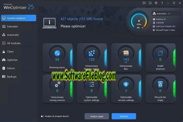 WinOptimizer Free V 17.00.23 PC Software with patch