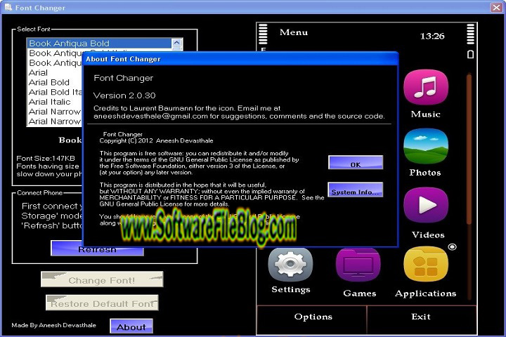 Font Changer V 2.0.030 PC software with patch